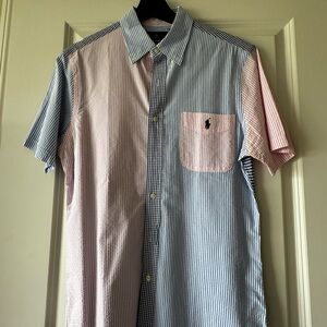 Ralph Lauren Blue and Pink Striped Button Down Shirt